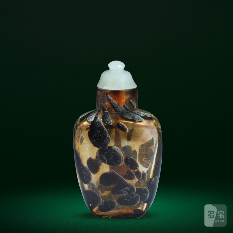 十八世紀 仿玳瑁玻璃鼻烟壺 | A GLASS 'TORTOISESHELL' SNUFF BOTTLE - 图3